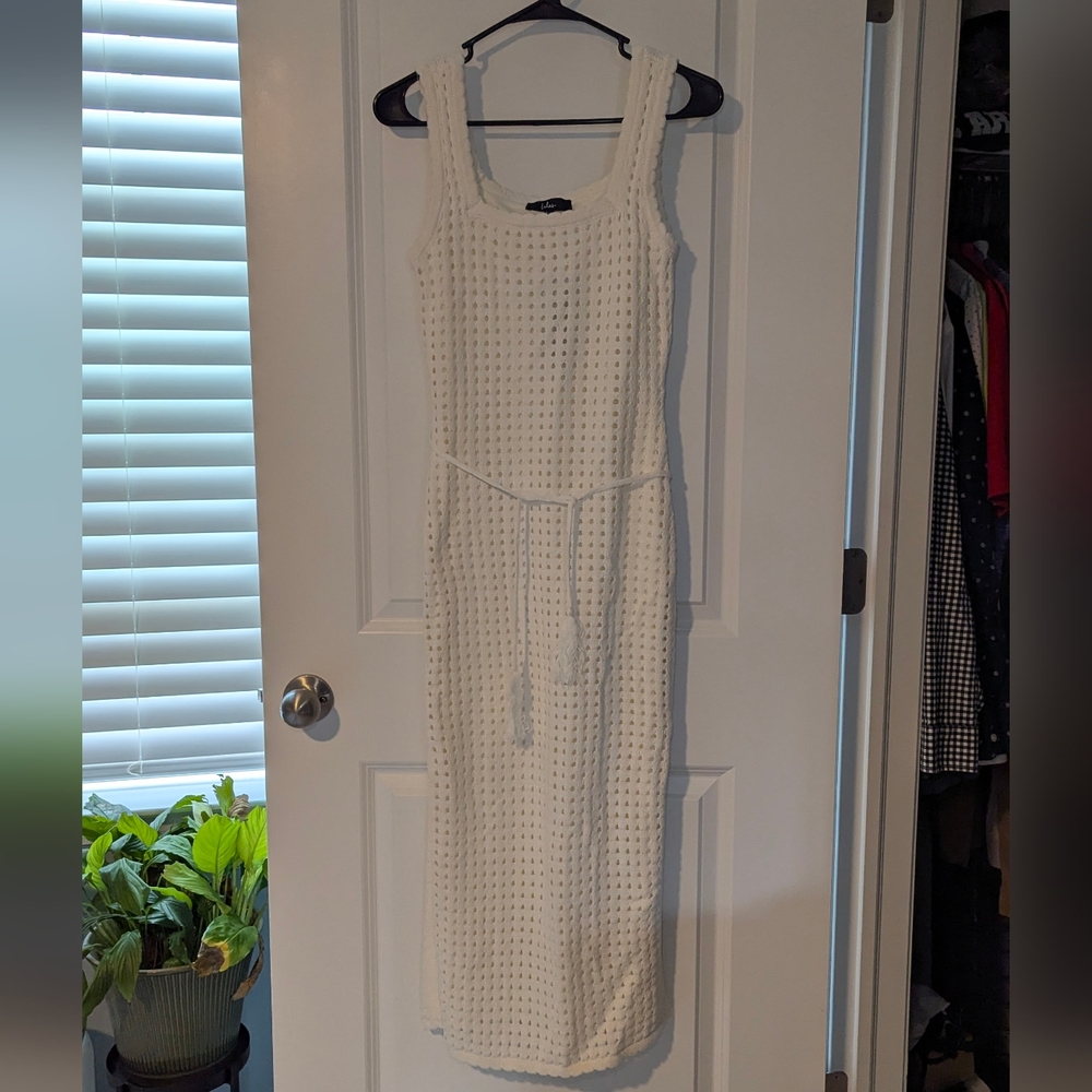 Lulu's White Knit Maxi Dress